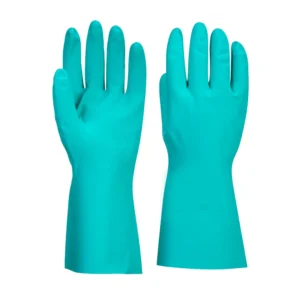 Guante Nitrilo Flocado Verde Talla L, MRed