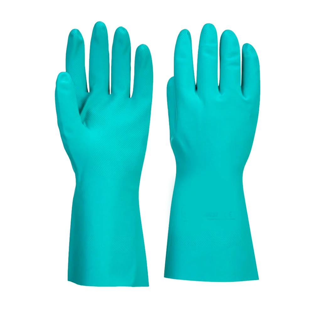 Guante Nitrilo Flocado Verde Talla L, MRed