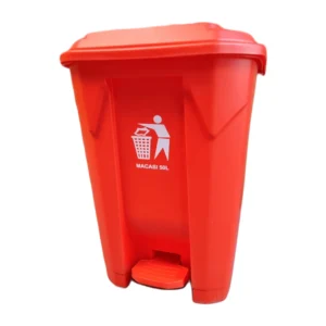 Basurero Tapa y Pedal 50 lts Rojo, Asland