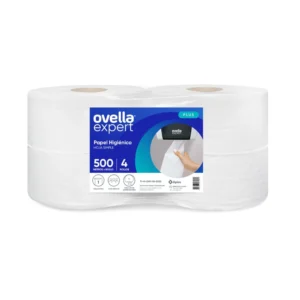 Papel Higiénico Jumbo Hoja Simple 4 Rollos x 500 mts, Ovella