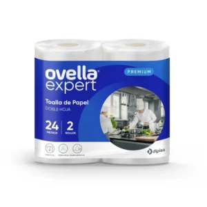 Toalla de Papel  Doble Hoja 2 Rollos x 24 mts, Ovella