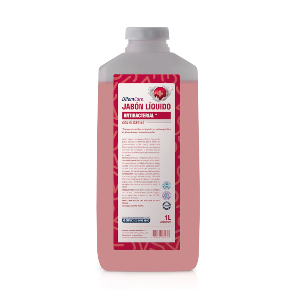 Jabón Antibacterial con Glicerina 1 Lt, Difem