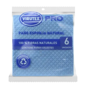 Paño Esponja Celeste 6 un, Virutex