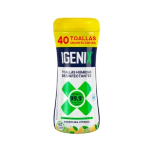 Toallas Húmedas Desinfectantes Frasco 40un,  Igenix
